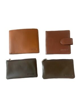Moda Brown and Tan Leather Wallet and Pouches Set